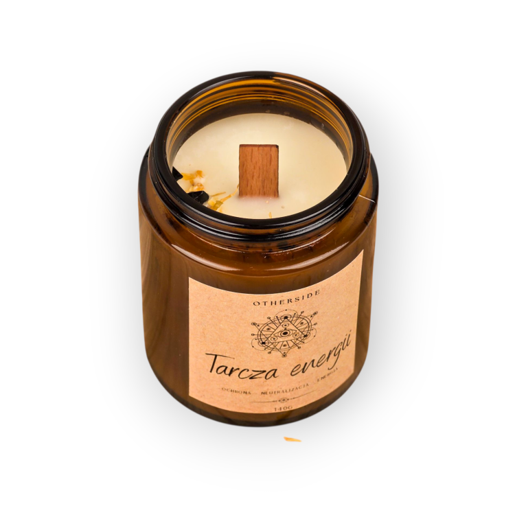 Ręcznie robiona świeca Tarcza Energii – naturalne składniki