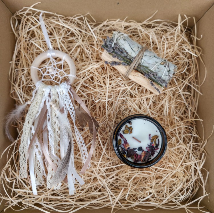 Zestaw Trylogia Intencji – Energia Życia, świeca i naturalne kadzidła