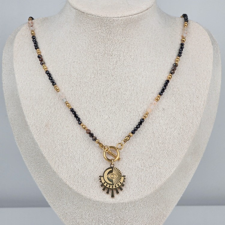 Naszyjnik Oko Proroka – turmalin i ametyst na intuicję