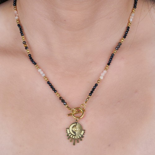 Handmade naszyjnik Oko Proroka – kamienie naturalne na ochronę