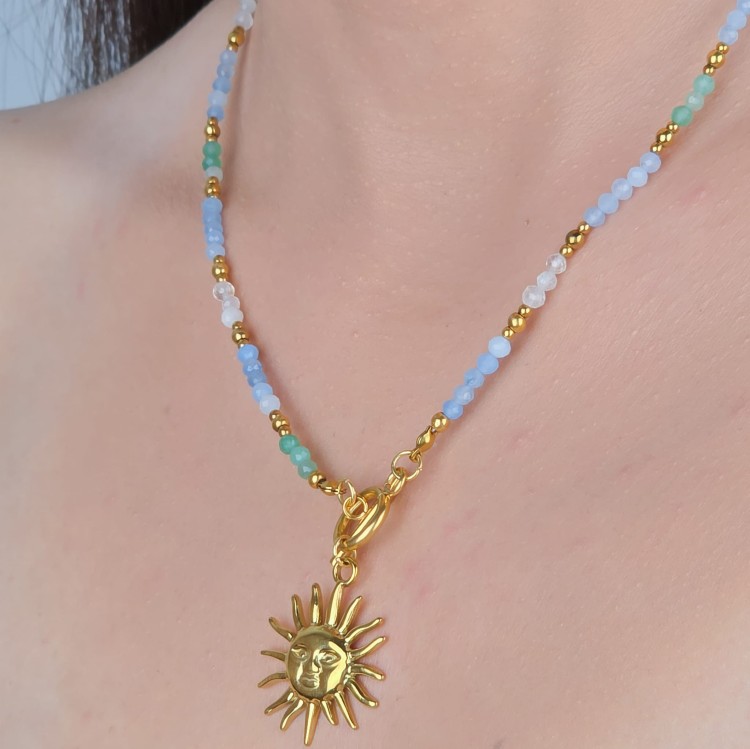 Naszyjnik Słoneczna Energia – biżuteria ręcznie robiona z kamieniami