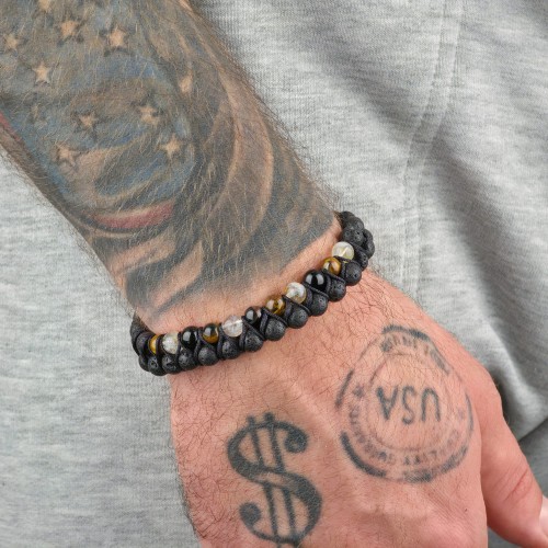 Bransoletka Podwójna Ochrona – naturalne kamienie na siłę