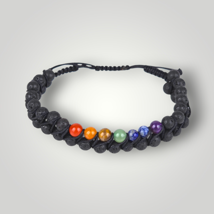 Bransoletka 7 Czakr – kamienie naturalne i lawa na balans energii