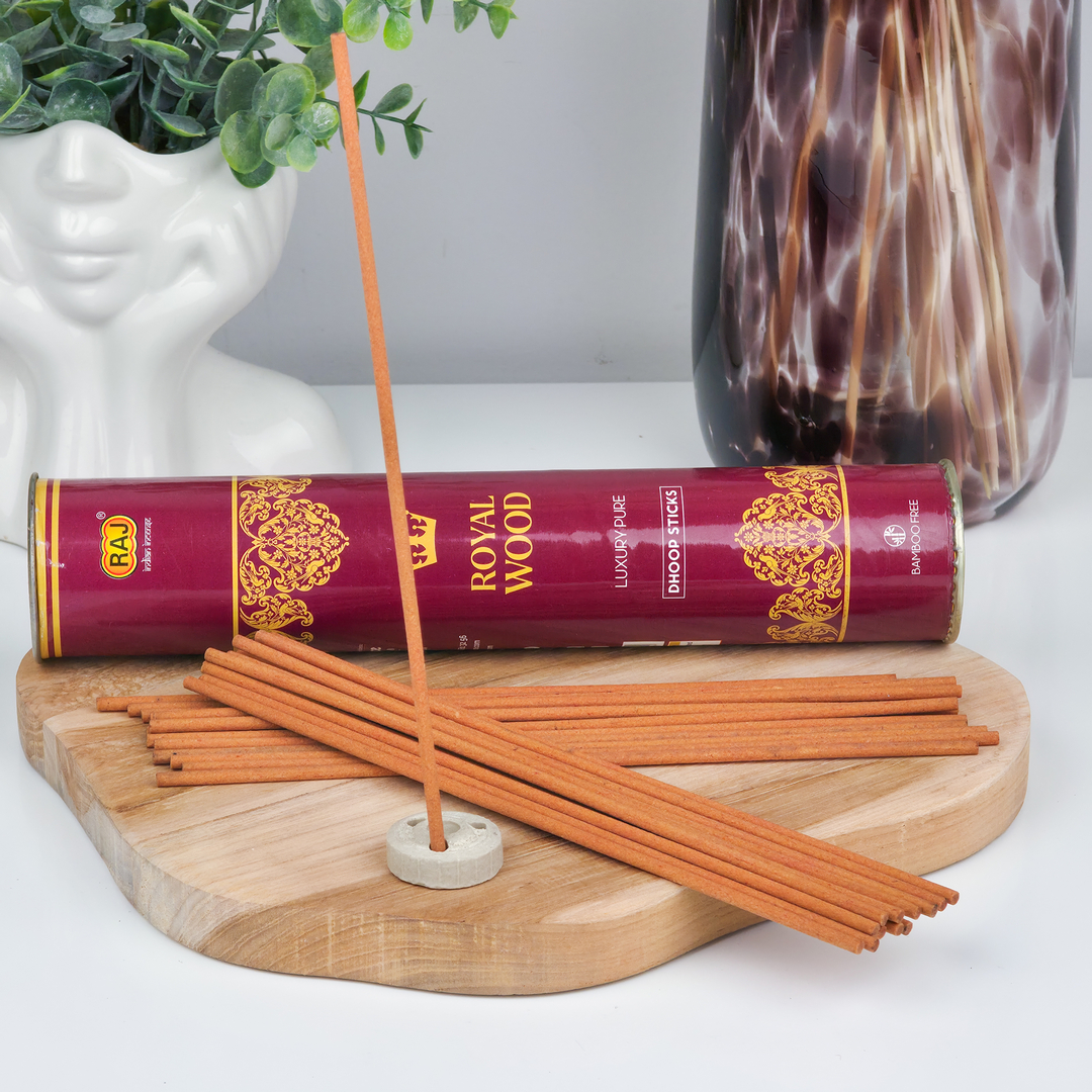 Kadzidełka Bamboless Raj Royal Wood – zestaw 100 g z podstawką