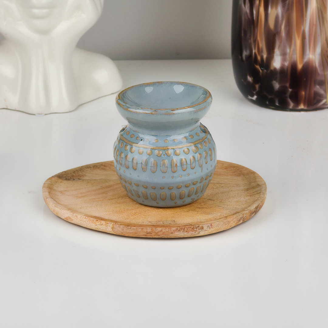Kominek ceramiczny na tealight wzór w kropki