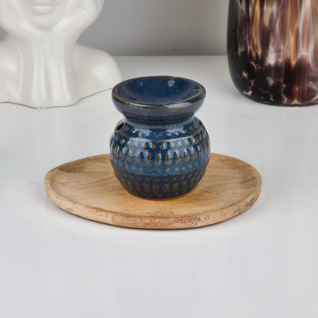 Kominek ceramiczny na tealight wzór w kropki