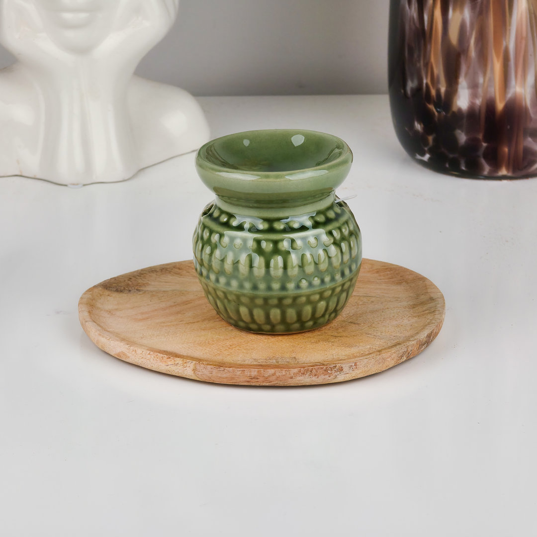 Kominek ceramiczny na tealight wzór w kropki