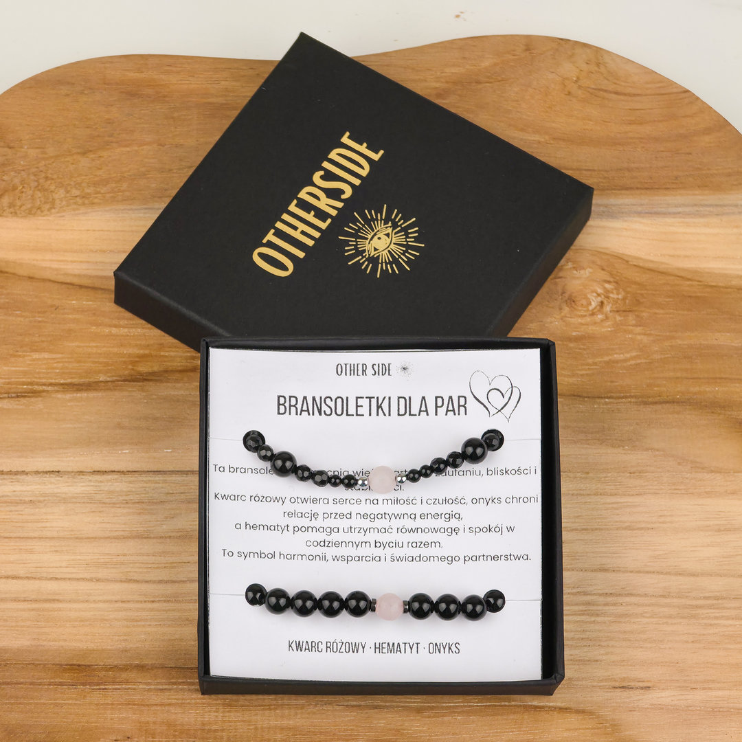 Zestaw bransoletek dla par w pudełku prezentowym