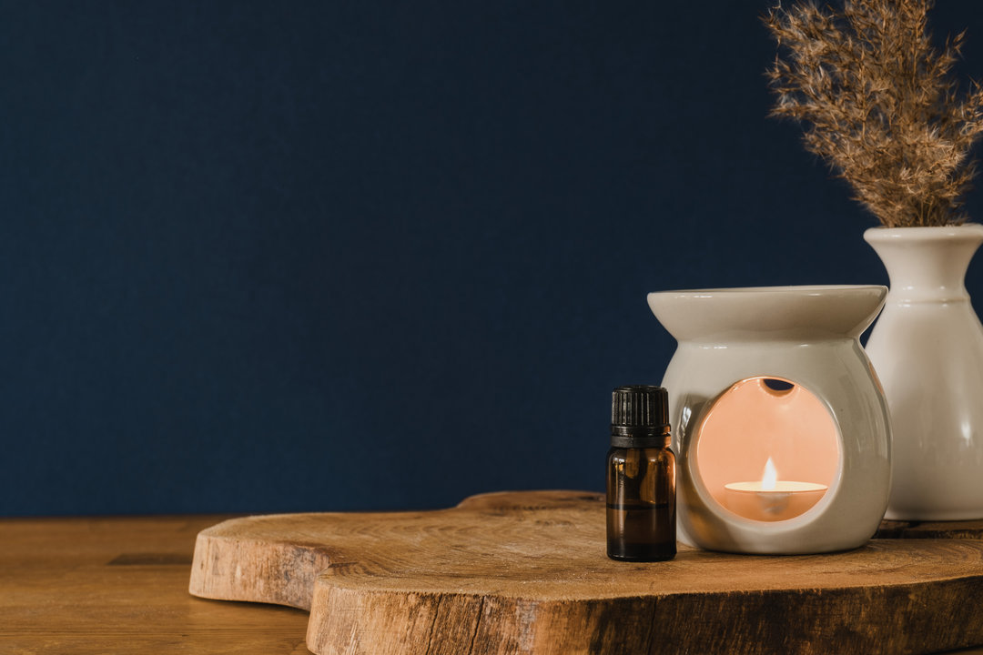 Porcelanowy kominek zapachowy matowy motyw okręgów